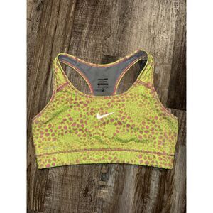 Nike Pro Pink Green Sports Bra Medium